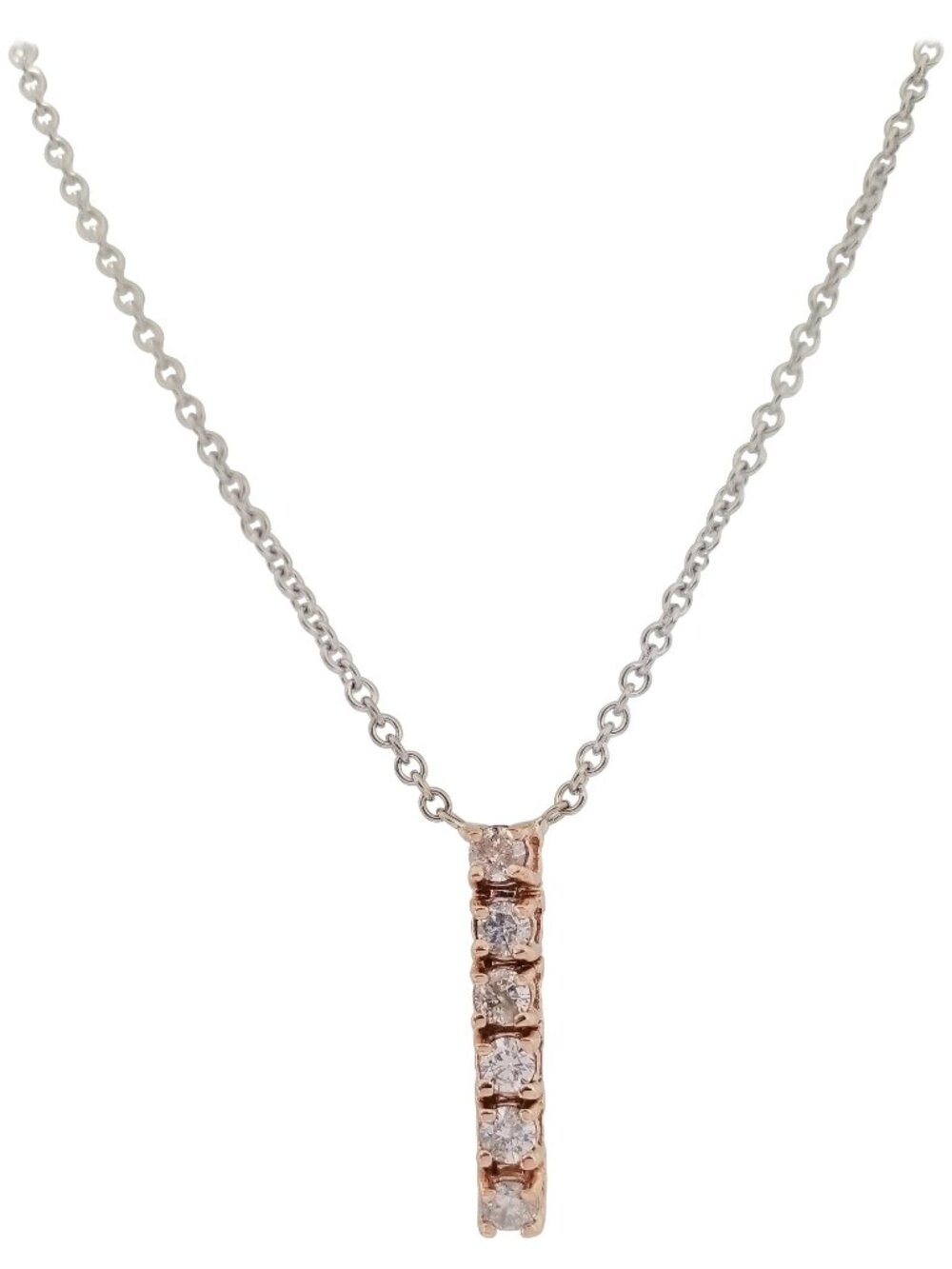 WHOLESALE PRICED, 0.45 Carats Drop Diamond Pendant 14K Rose Gold Necklace